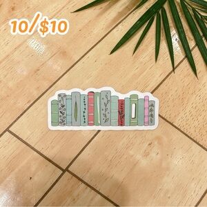 Pastel Bookshelf Sticker – Cute Book Lover Vinyl Decal | Reading Planner Sticker